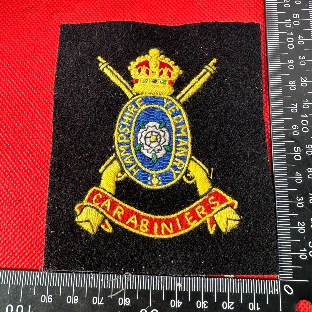 British Army Hampshire Yeomanry Carabiniers Regiment Embroidered Blazer Badge