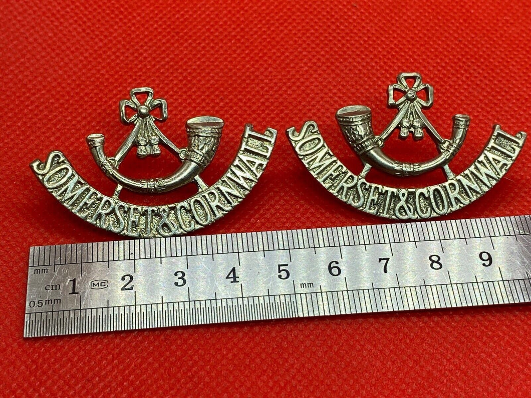 Pair of British Army SOMERSET & CORNWALL Shoulder Titles