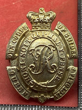 Load image into Gallery viewer, Victorian British Army Queen Victoria&#39;s Own Corps of Guides Gilt Metal Cap Badge
