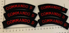 Load image into Gallery viewer, British Army Commando D Cloth Shoulder Title - Pair
