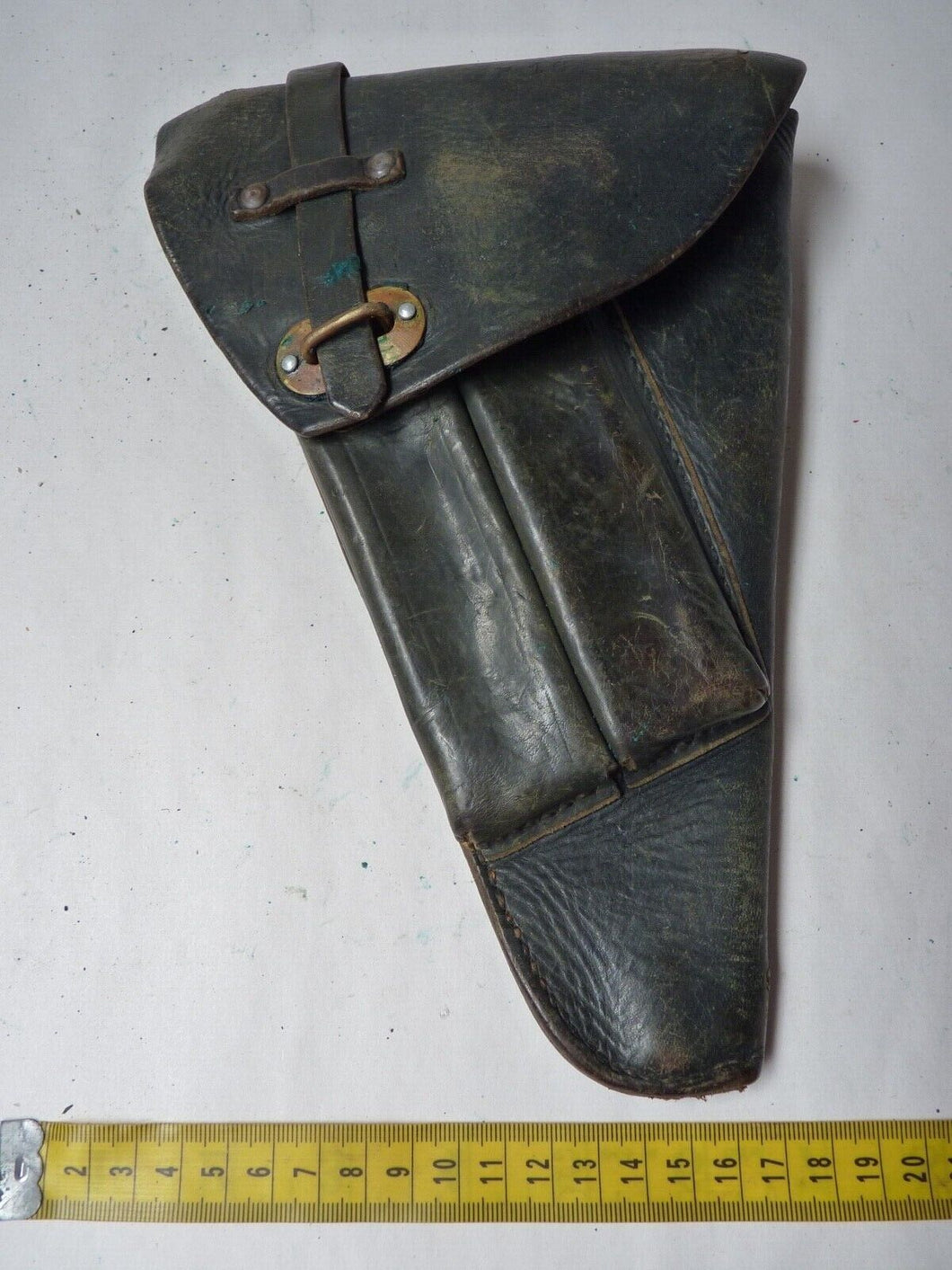 Original WW2 Swedish M40 Husqvarna Lahti Pistol Holster Brown Leather -P08 Luger