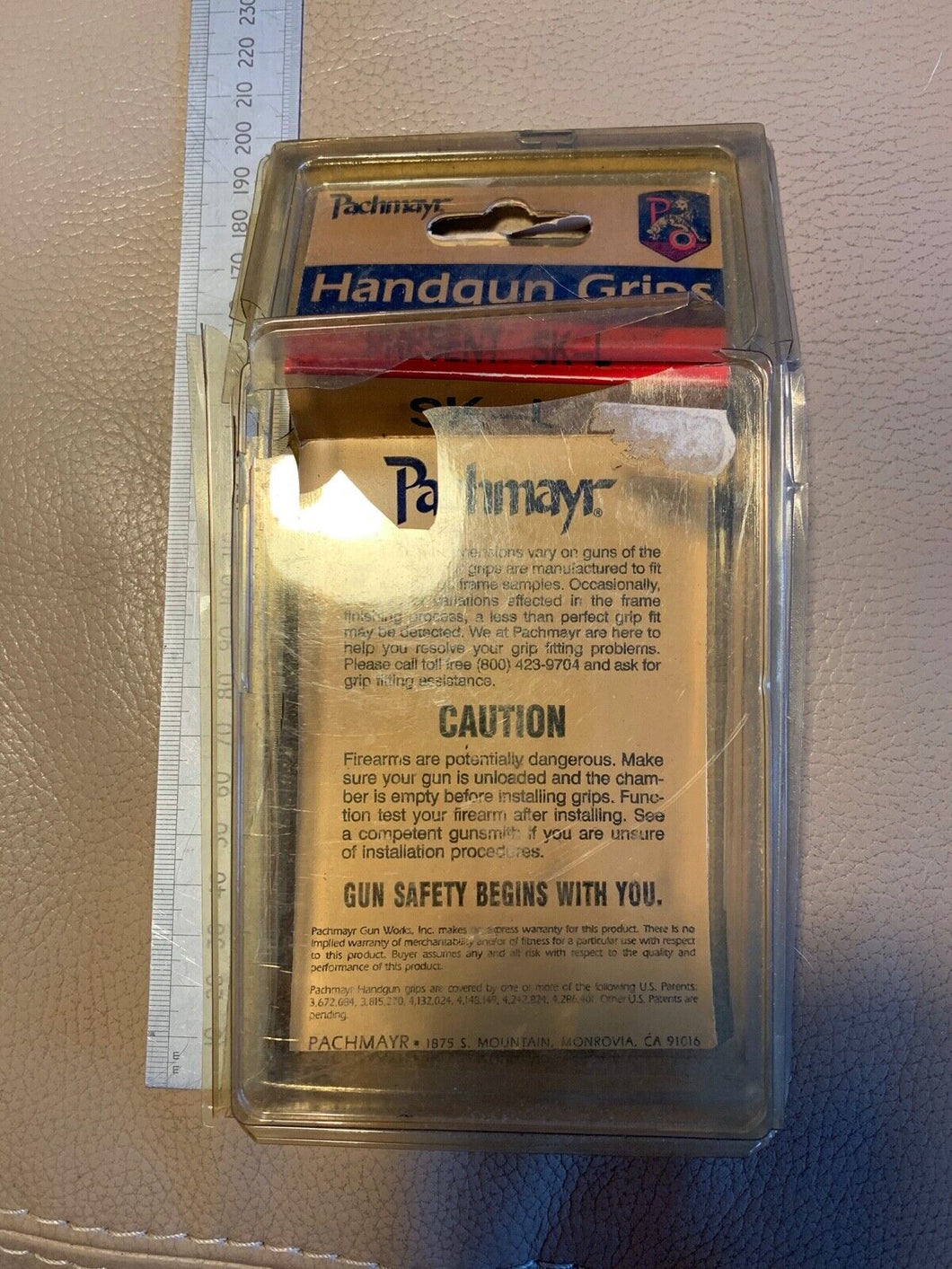 An original Pachmayr Pistol Grip empty packaging box