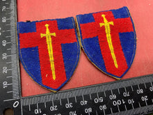 Load image into Gallery viewer, British Army of the Rhine WW2 Shoulder Badges - Matching Pair.
