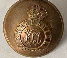 Load image into Gallery viewer, Kings Crown British Army Kings Shropshire Regiment tunic button - approx 24mm
