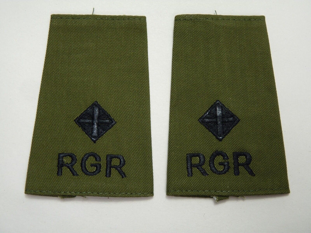 RGR Gurkha Rifles OD Rank Slides / Epaulette Pair Genuine British Army - NEW