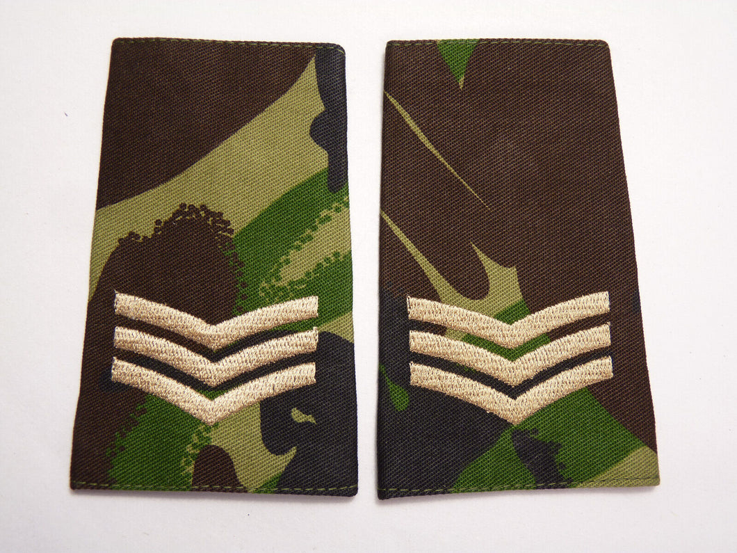 DPM Rank Slides / Epaulette Pair Genuine British Army - Sergeants Stripes