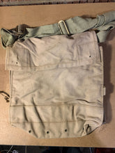 Load image into Gallery viewer, Original WW2 British Army Indian Made Soldiers Gas Mask Bag &amp; Strap - 1943 Dated
