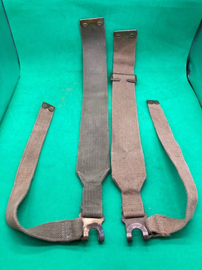 Original WW2 Pattern British Army L Straps Pair - 37 Pattern Webbing Haversack - The Militaria Shop