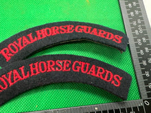 Load image into Gallery viewer, Royal Horse Guards British Army Shoulder Titles Pair - WW2 Onwards Pattern

