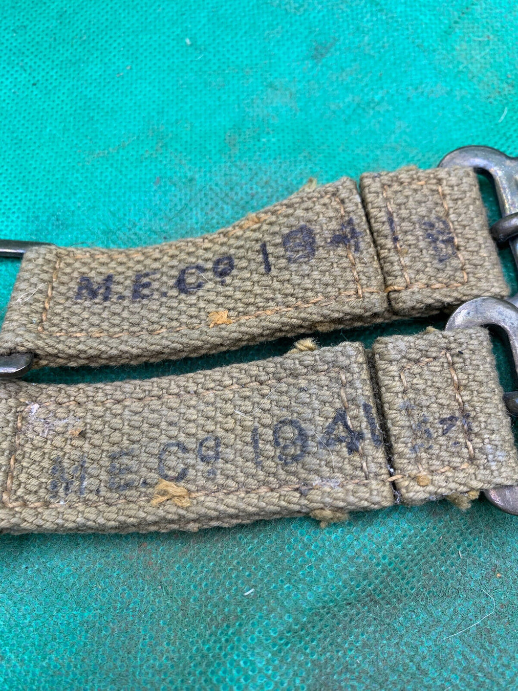 Original WW2 British Army 37 Pattern Brace Adaptors Pair - 1941 Dated