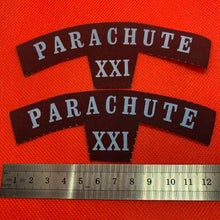 Charger l&#39;image dans la galerie, Pair of WW2 Style Printed 21st Parachute Regiment Shoulder Titles - Repro - #2
