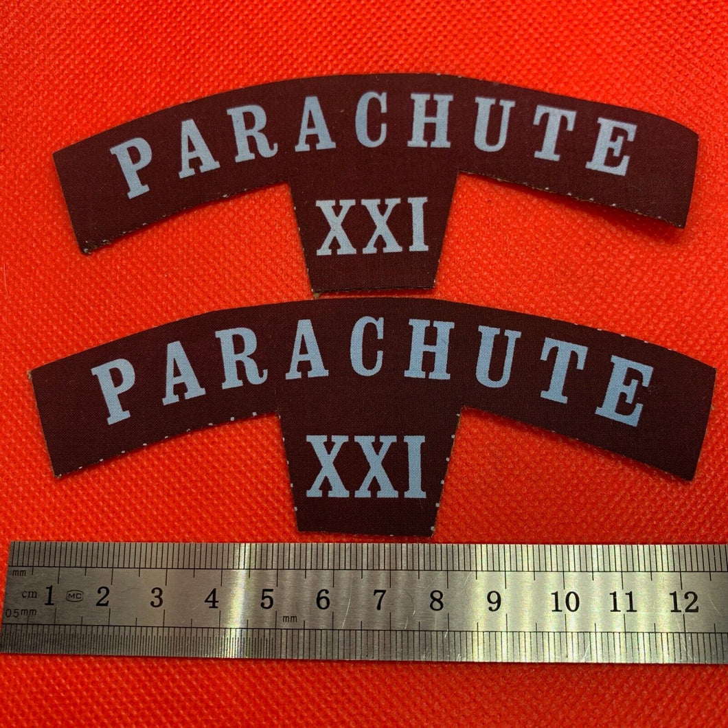 Pair of WW2 Style Printed 21st Parachute Regiment Shoulder Titles - Repro - #2