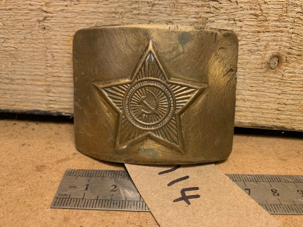 Genuine WW2 USSR Russian Soldiers Army Brass Belt Buckle - 114