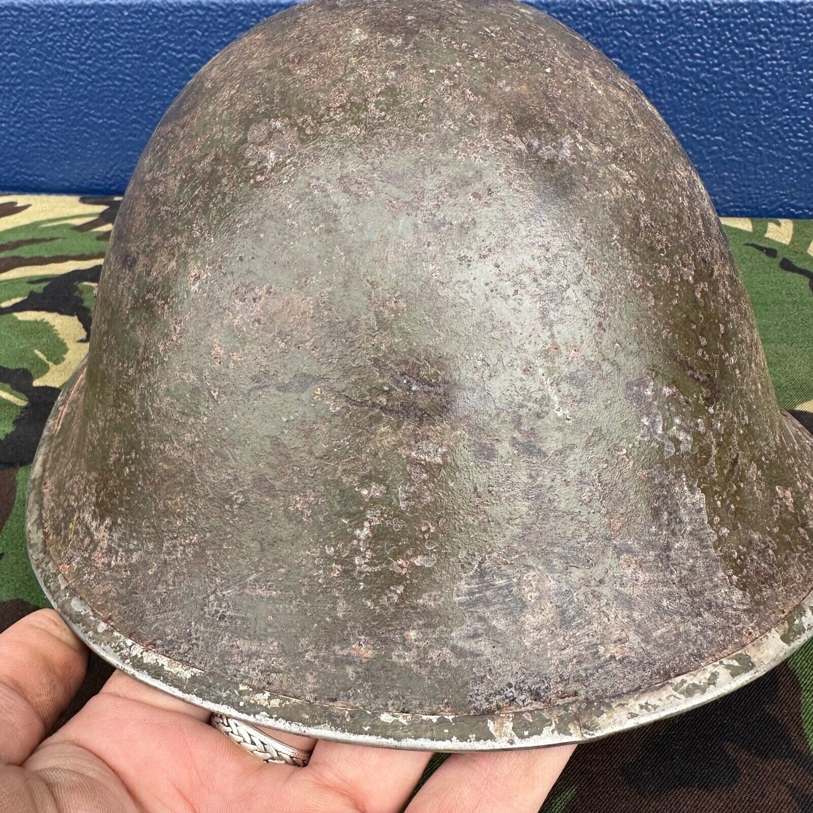 WW2 Canadian Army Mk3 Turtle Helmet - Original Helmet Shell - High Rivet - The Militaria Shop