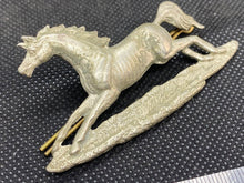 Load image into Gallery viewer, Original British Army 3rd King&#39;s Own Hussars 1905 Edwardian NCO arm badge
