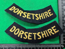 Load image into Gallery viewer, Original WW2 British Home Front Civil Defence Dorsetshire Shoulder Titles
