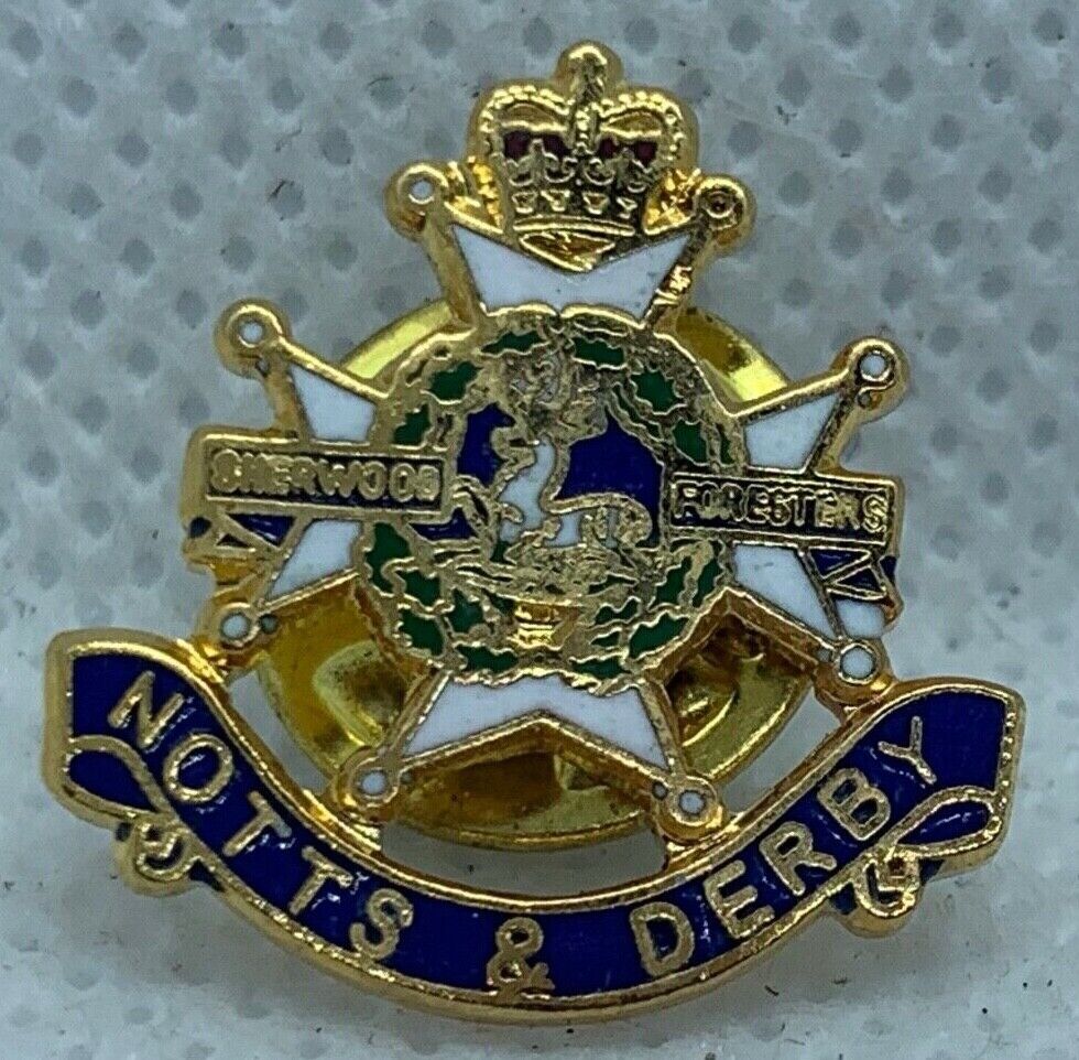 Notts & Derby - Sherwood - NEW British Army Military Cap/Tie/Lapel Pin Badge #60