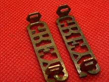 Load image into Gallery viewer, Original British Army GREY&#39;S Brass Collar Badges - Matching Pair
