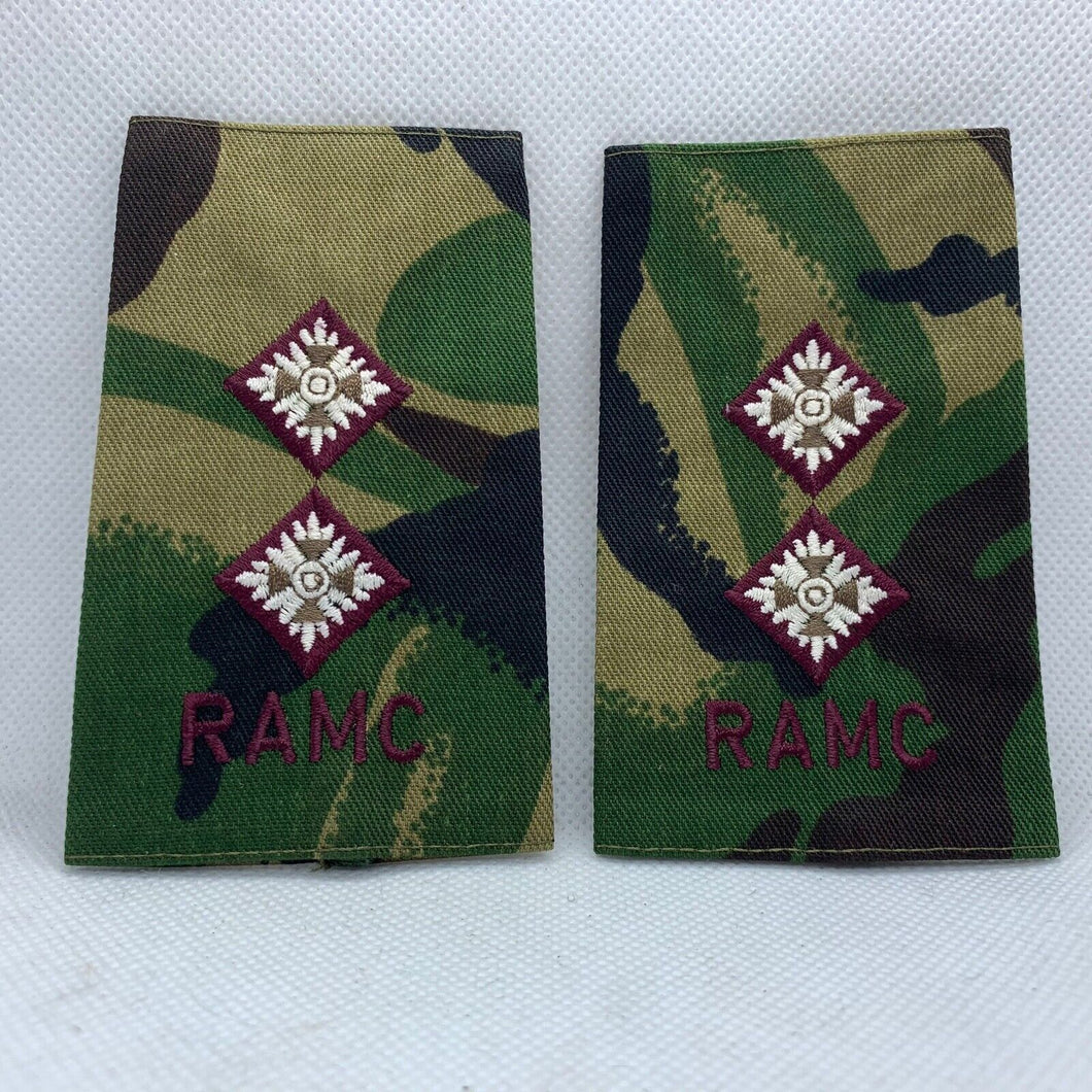 RAMC Army Medical Corps Rank Slides / Epaulette Pair Genuine British Army - NEW