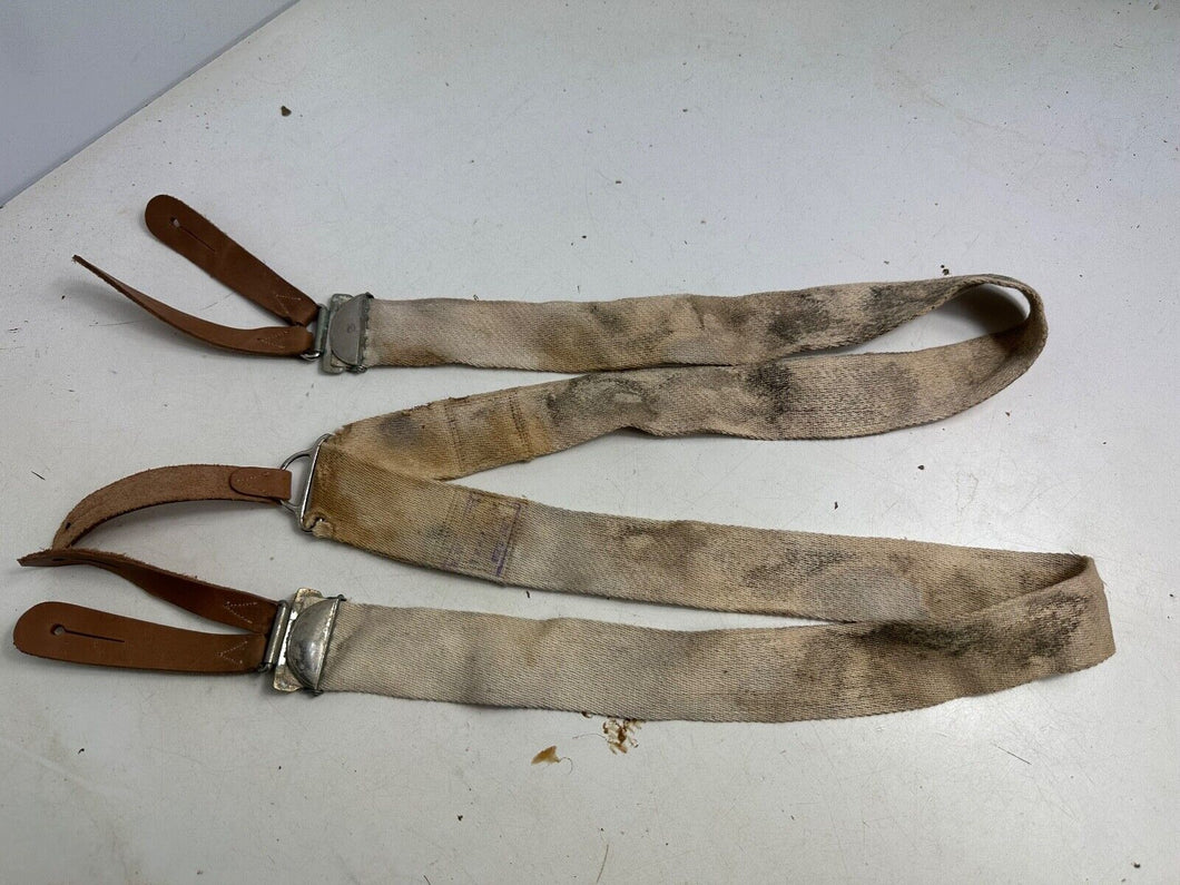 Original WW2 British Army / RAF Trouser Suspenders - Well Worn Example