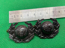 Load image into Gallery viewer, Original British Army ROYAL MARINES Bronze Collar Badges (Matching pair)
