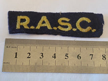 Load image into Gallery viewer, WW2 British Army RASC Royal Army Service Corps Paste-Back Shoulder Title.
