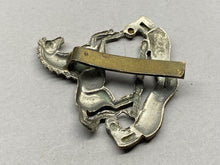 Load image into Gallery viewer, WW1 / WW2 British Army Kings Liverpool Regiment White Metal &amp; Brass Cap Badge
