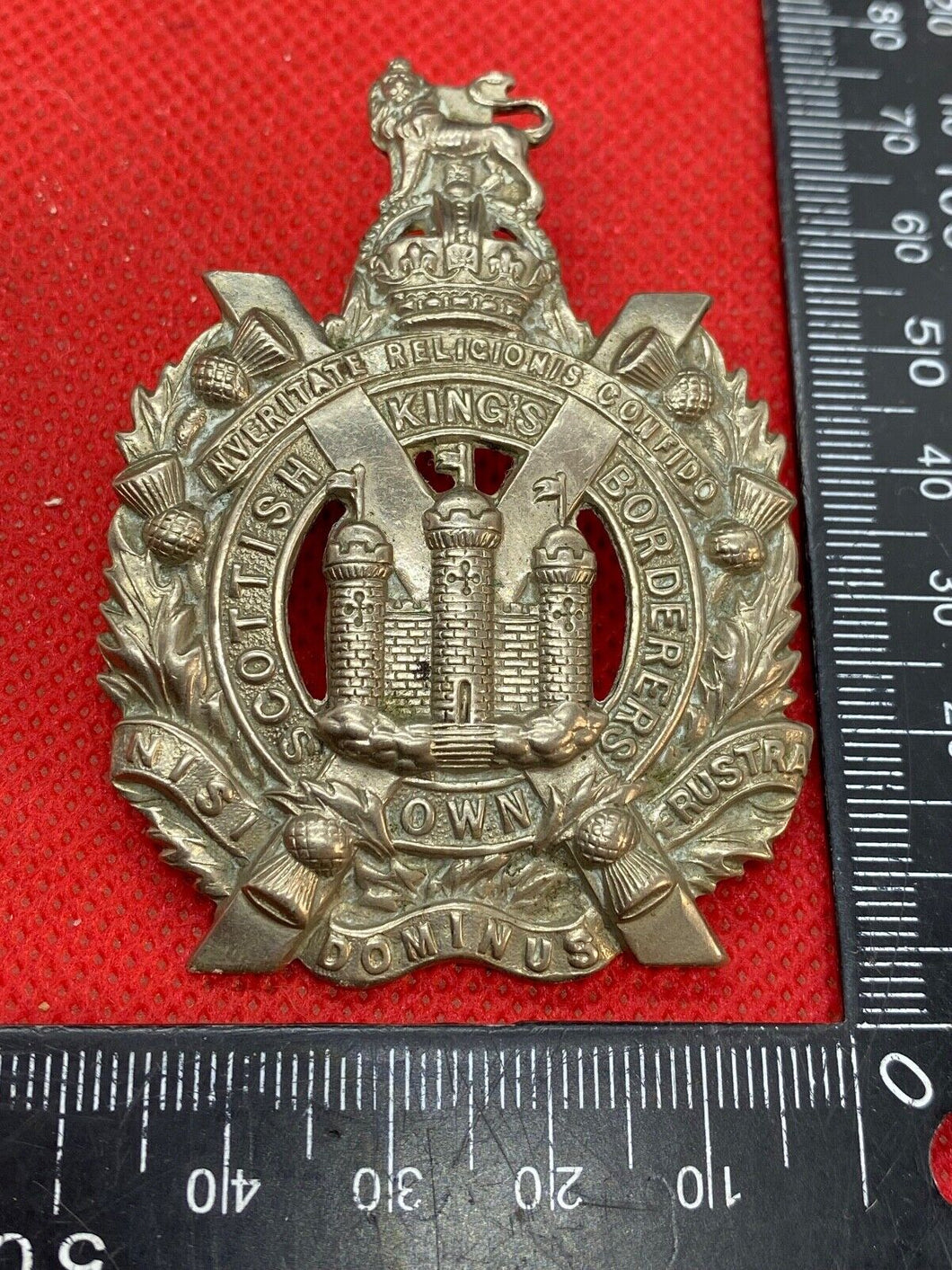 Original WW1 / WW2 British Army King's Own Scottish Borderer's Cap Badge