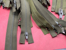 Load image into Gallery viewer, Dealer&#39;s Lot - 23 x British Army Long &amp; Short Green Zips. New &amp; unused.
