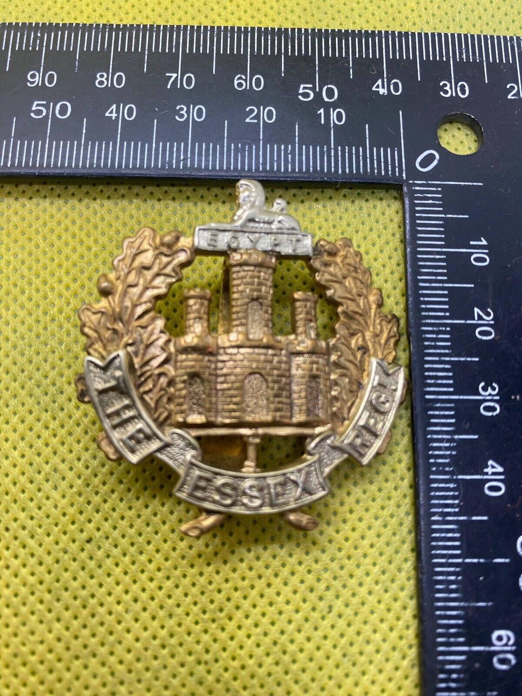 British Army - The Essex Regiment Cap Badge. Maker Marked