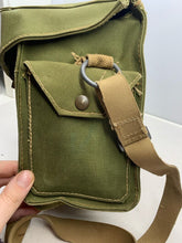 Load image into Gallery viewer, Original WW2 British Army Jan 1945 Dated Assault Gas Mask Bag &amp; Shoulder Strap
