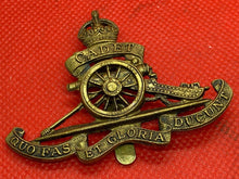 Load image into Gallery viewer, Original British Army Royal Artillery CADET Cap Badge - Maker Marked
