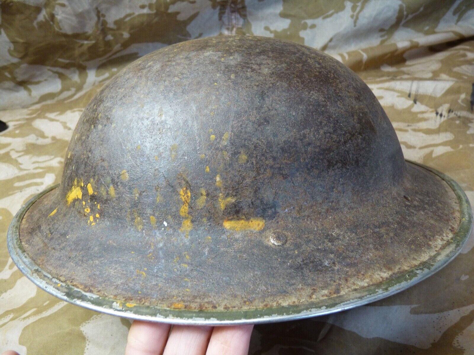 Original WW2 British Style South African Mk2 Army Combat Helmet - The Militaria Shop