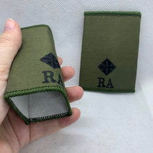 Load image into Gallery viewer, RHA Royal Horse OD Green Rank Slides / Epaulette Pair Genuine British Army - NEW
