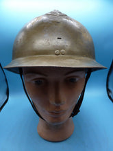 Load image into Gallery viewer, Original WW2 French Army M26 Adrian Helmet Shell - Complete with Liner

