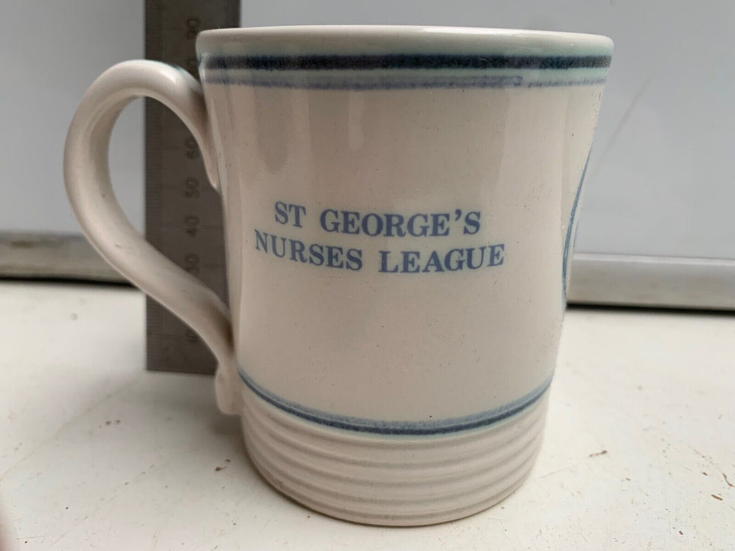 Vintage British Saint George's Nurses League Coffee Mug - Cracked