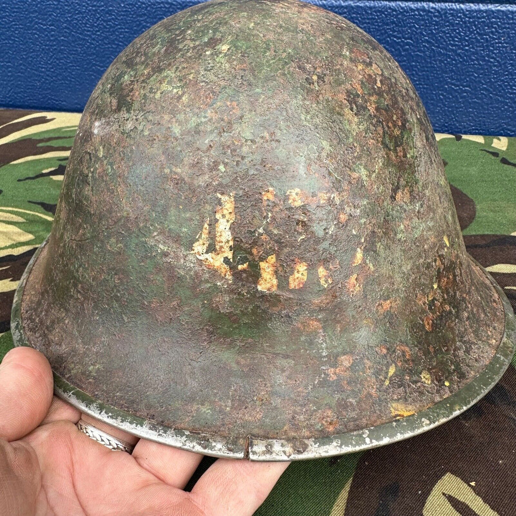 WW2 Canadian Army Mk3 Turtle Helmet - Original Helmet Shell - High Rivet