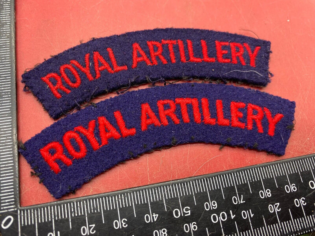 British Army ROYAL ARTILLERY WW2 Cloth Shoulder Badges - Pair