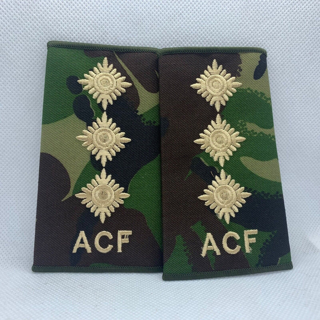 Cadet ACF DPM Rank Slides / Epaulette Pair Genuine British Army - NEW