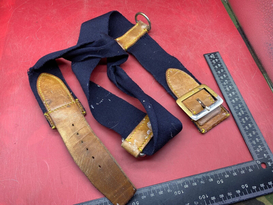 WW2 British Army Hussars Blue Canvas and Leather Belt with Fittings