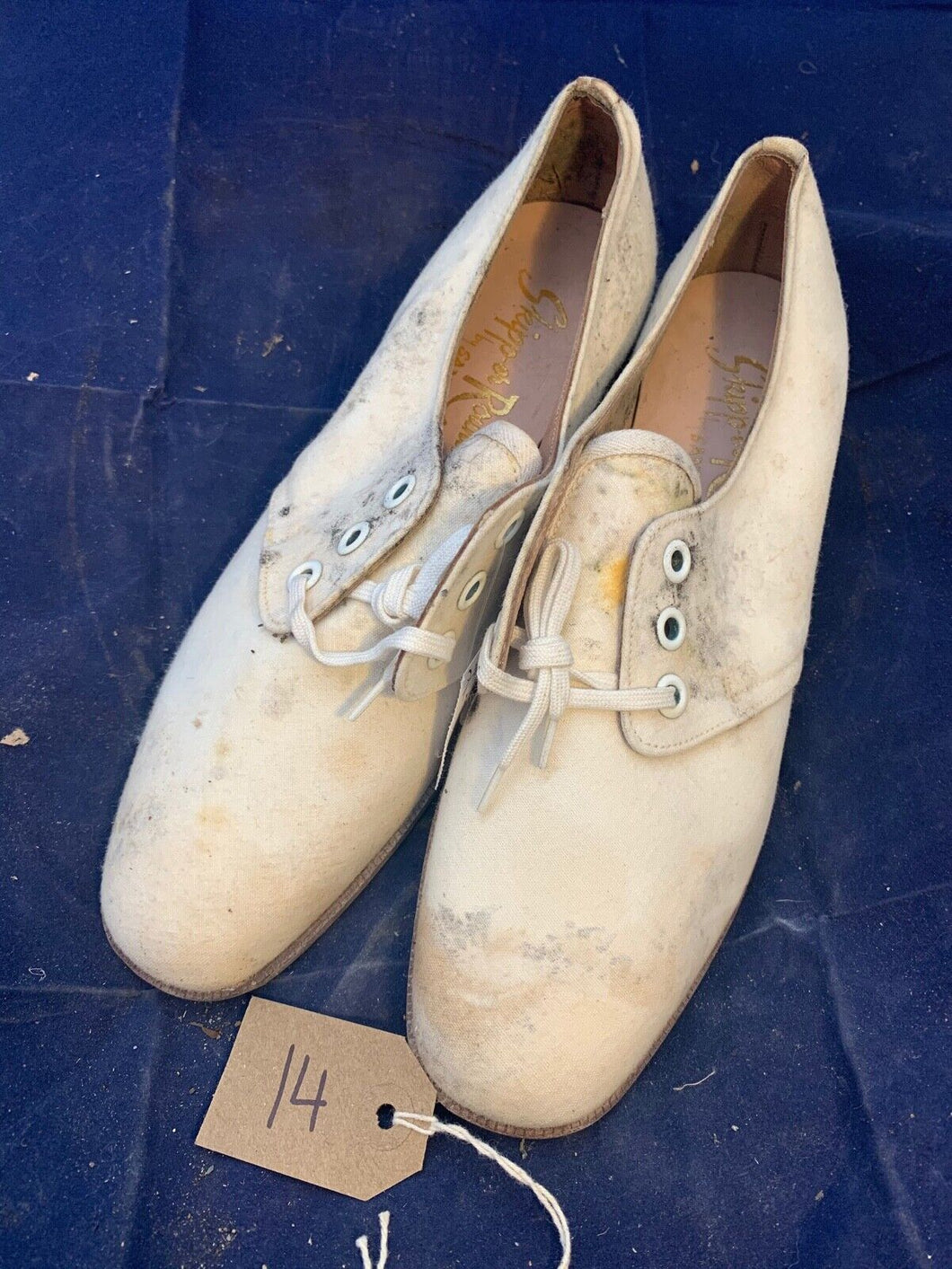 Original WW2 British Army Women's White Summer Shoes - ATS WAAF - Size 245s #14