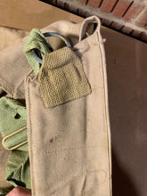 Load image into Gallery viewer, Original WW2 British Army Indian Made Soldiers Gas Mask Bag &amp; Strap - 1943 Dated
