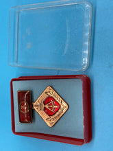 Load image into Gallery viewer, Genuine East German DDR Collective Socialist Work Labor Badge Red Box
