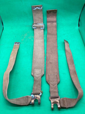 Original WW2 Pattern British Army L Straps Pair - 37 Pattern Webbing Haversack - The Militaria Shop