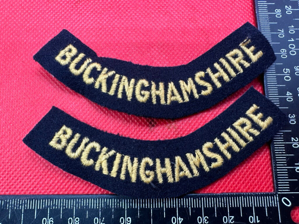 Original WW2 British Home Front Civil Defence Buckinghamshire Shoulder Titles