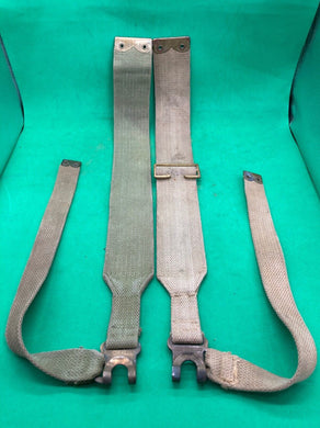 Original WW2 Pattern British Army L Straps Pair - 37 Pattern Webbing Haversack - The Militaria Shop