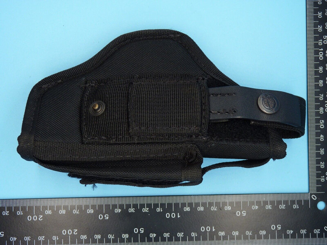 Black Fabric Tactical Belt Mounted Pistol Holster - Front Line