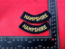 Load image into Gallery viewer, Original WW2 British Home Front Civil Defence Hampshire Shoulder Titles
