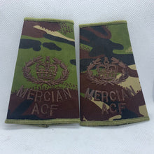 Load image into Gallery viewer, Mercian ACF DPM Rank Slides / Epaulette Pair Genuine British Army - NEW
