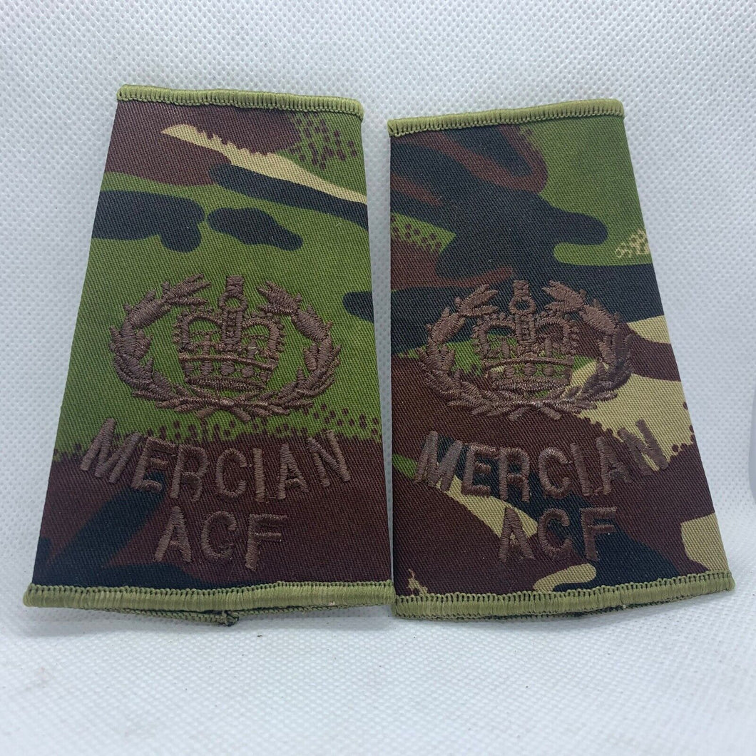 Mercian ACF DPM Rank Slides / Epaulette Pair Genuine British Army - NEW